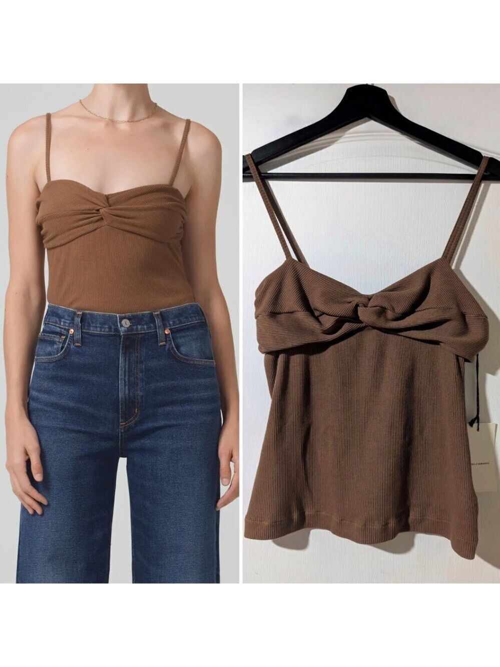 NWT Citizens Of Humanity | Emi Twist Cami In Malt Ball Brown